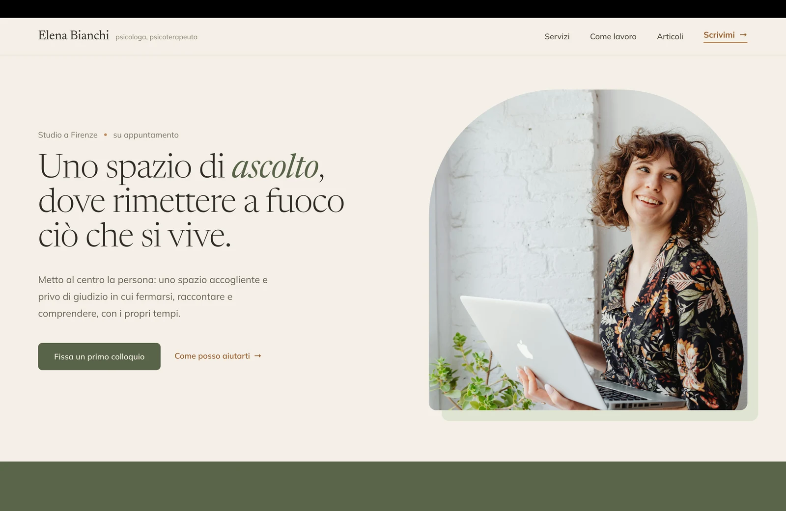 Homepage Elena Bianchi: presentazione della psicologa e dei suoi servizi