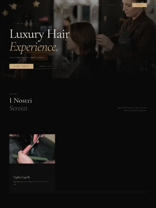 Homepage Luxury Hair Studio: salone e servizi per capelli
