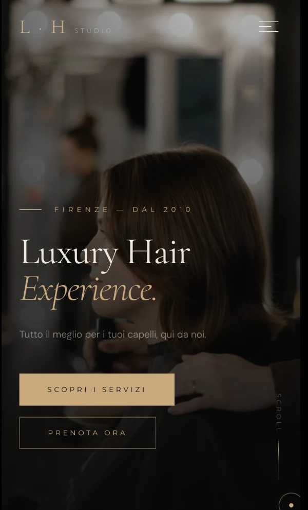 Luxury Hair Studio su mobile: salone e prenotazione